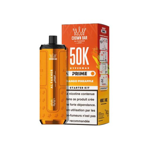 Puff Crown Bar 50K 2x10ml Hyper Max Prime Al Fakher - Mango Pineapple