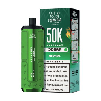 Puff Crown Bar 50K 2x10ml Hyper Max Prime Al Fakher - Menthol