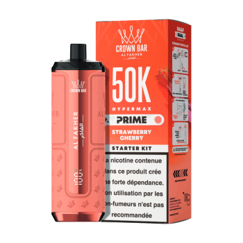 Puff Crown Bar 50K 2x10ml Hyper Max Prime Al Fakher - Strawberry Cherry