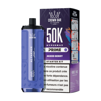 Puff Crown Bar 50K 2x10ml Hyper Max Prime Al Fakher - Mixed Berry
