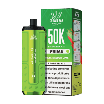 Puff Crown Bar 50K 2x10ml Hyper Max Prime Al Fakher - Watermelon Lime