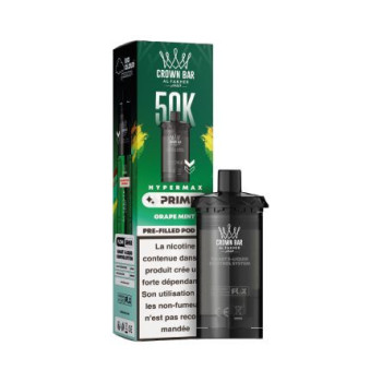 Crown Bar Al Fakher Cartouche Hyper Max Prime 50k - Grape Mint